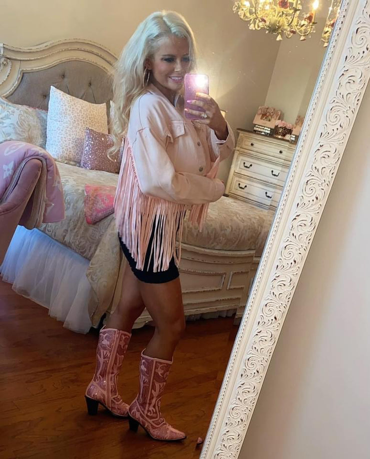 Blush Pink Sparkle Boots *Preorder*